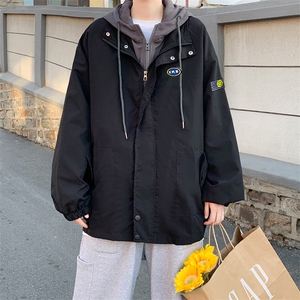 韩版工装休闲纯色工装男女个性夹克日系外套连帽 现货 W1297-P55图片