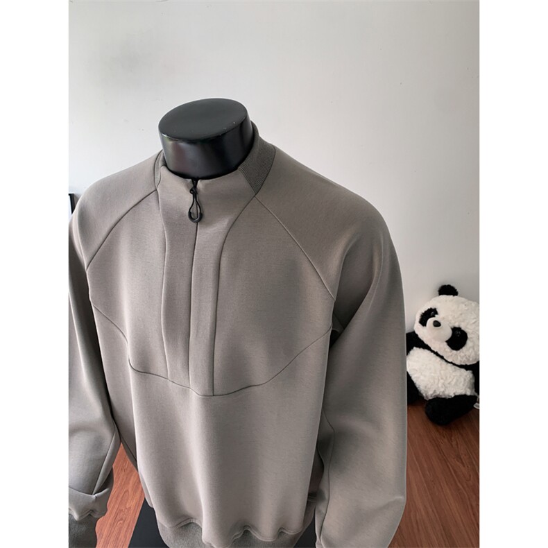 W8596P55控88假模高品质曼巴棉360克拼接个性半高拉链卫衣,男装卫衣,电商B205