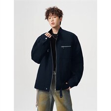 26春装高品质老钱风立领夹克外套男女美式潮牌拉链工装风宽松上衣，男装夹克，电商A486