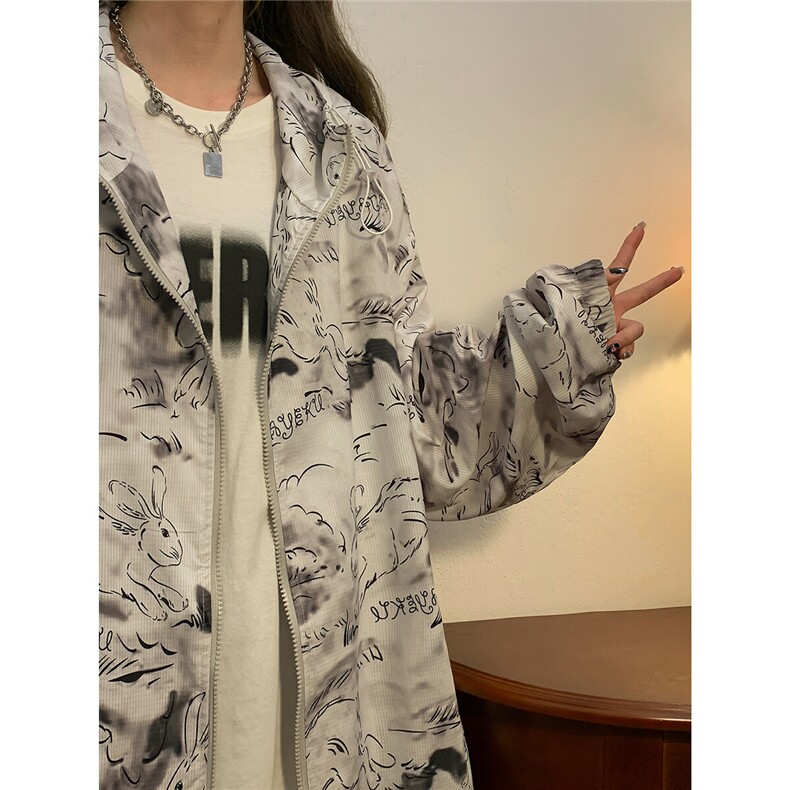 2025夏季新款动物连帽宽松情侣防晒衣F167/P69，女装防晒衣，星座202-3