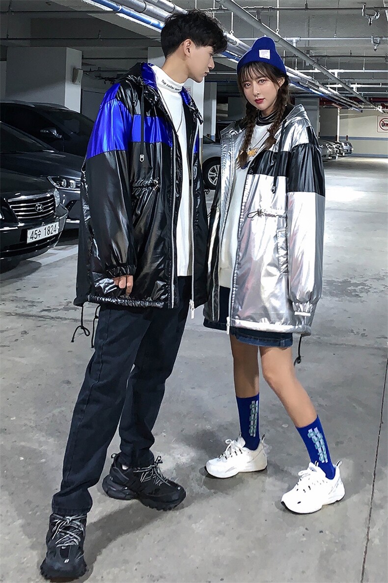 709-MY06-P1152020冬款冬季宽松保暖羊羔毛棉服百搭亮光皮外套,男装棉衣,星座709