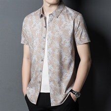 衬衫短袖2023夏季新款男士商务休闲无痕免烫话衬衣休闲短袖衬衫潮，男装衬衫，电商B212（原钱塘6029）