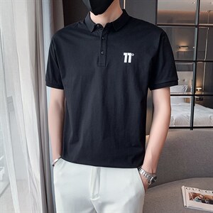 夏季新款Polo衫简约刺绣潮牌短袖T恤男士ins百搭半袖打底衫上衣图片