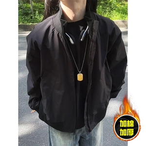 现货冬季美拉德立领飞行夹克廓形高街棒球服加棉加厚棉衣外套