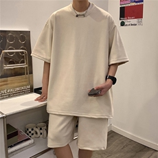 1港风模麂皮绒大码M-5XL短TDT8766P23DK8767P32套装TZ8757P55，男装休闲套装，星座226-2