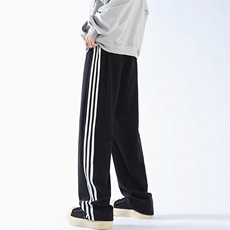 55%棉45%涤纶YK86016-P38加绒P45三条杠运动裤子卫裤，男装休闲裤，电商A086-1