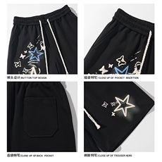2024夏季新款白底大码菠萝格发泡印花短裤M-5XHK24536-P35，男装休闲裤，电商A022
