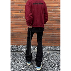 高街vibe长飘带微喇叭牛仔裤男直筒修身显瘦拖地微喇长裤KH808，男装牛仔裤，星座1116A（原606A-3）