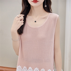 时尚修身显瘦钩花背心吊带女夏季新款无袖针织衫内搭打底上衣，女装背心吊带，暖姿羊绒
