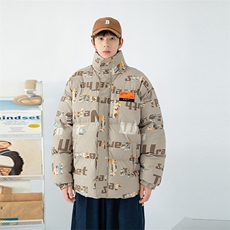 日系白墙2024冬新款立领面包服棉衣外套男MY003-P135控150，男装棉衣，星座914-3