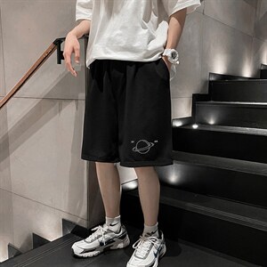 MK37238-P15冰丝短裤男士大码宽松休闲五分裤男运动中裤
