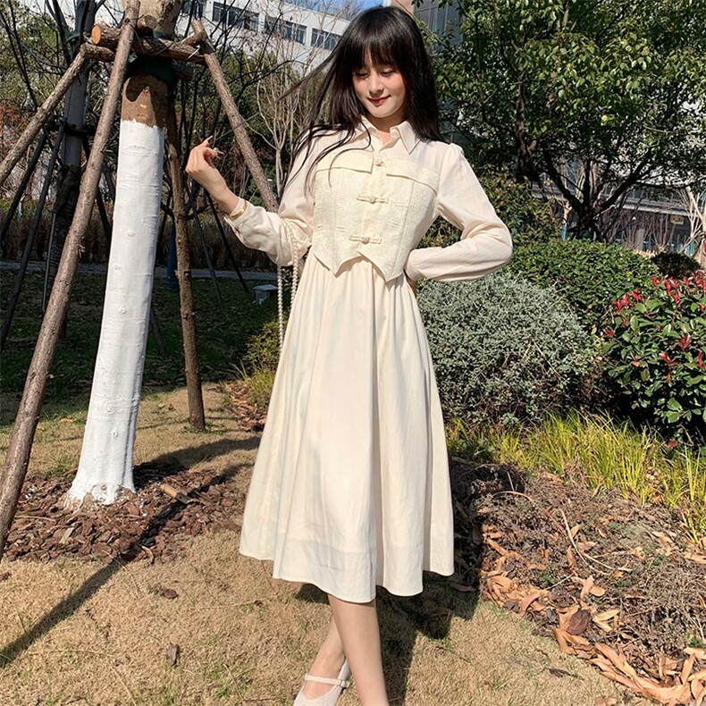 新中式国风粉色连衣裙女秋季2025年新款甜美减龄气质显瘦a字长裙,女装连衣裙,煊芮熙