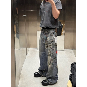 【套图7】903-AK91-特P70【98】S-3XL  印花牛仔裤！图片