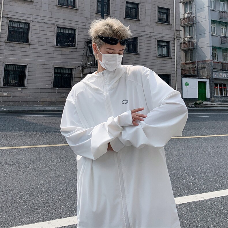 A576-P36日系薄款山系户外冰丝防晒衣潮牌宽松连帽防紫外线外套,男装防晒衣,星座512-6