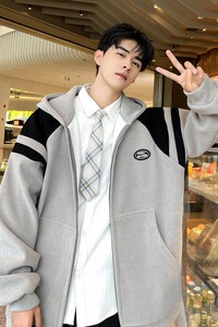 秋冬夹克大码开衫港风外套日系小众痞帅夹克1016-1 JK70 P75 K98图片