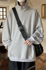 360克重磅冲锋衣内胆半拉链翻领POLO衫高领卫衣男WY77077P65控88，男装卫衣，星座227-7