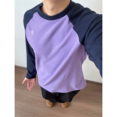 藏青拼紫色
