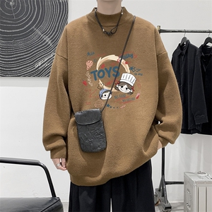 半高领毛衣男大码胖子针织衫毛线衣 M18385-P45 加绒款-P65图片
