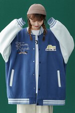 中性风2026秋季新款港风潮牌印花拼色棒球服夹克G96p65--控88，男装夹克，A247A