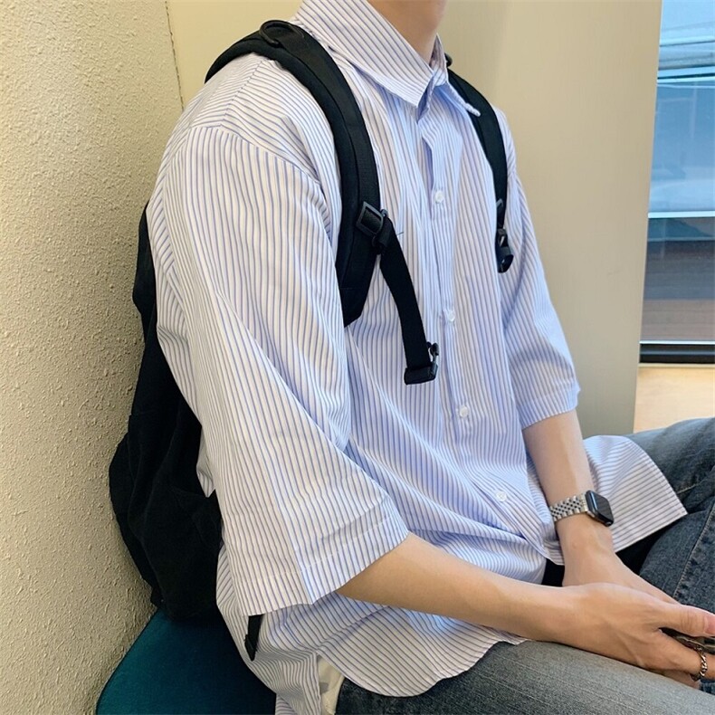 816B-CS003-P45中性风夏季学生休闲韩版短袖衬衫韩男,男装衬衫,星座816B