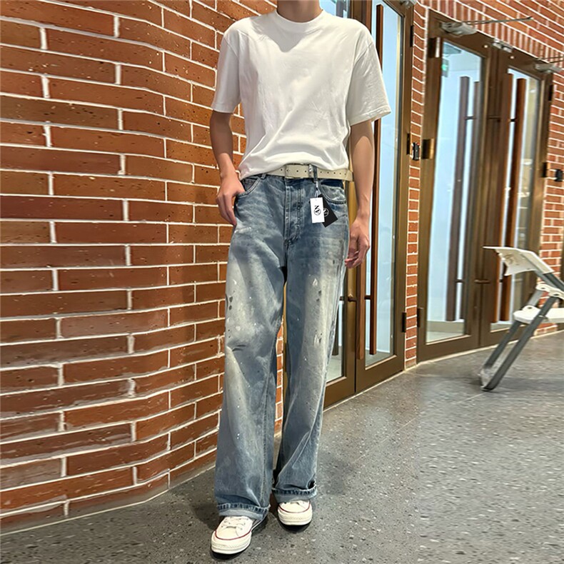 KF-美式复古泼墨潮牌百搭休闲时尚潮流vibe裤子XZ1811B-AN01055,男装休闲裤,星座1811B