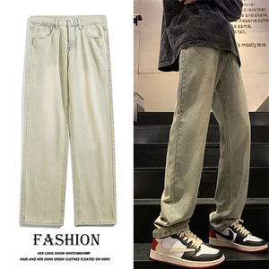 现货S-5XL 加肥加大码黄泥色直筒牛仔裤男 310A-2 BK205 P50 控78图片