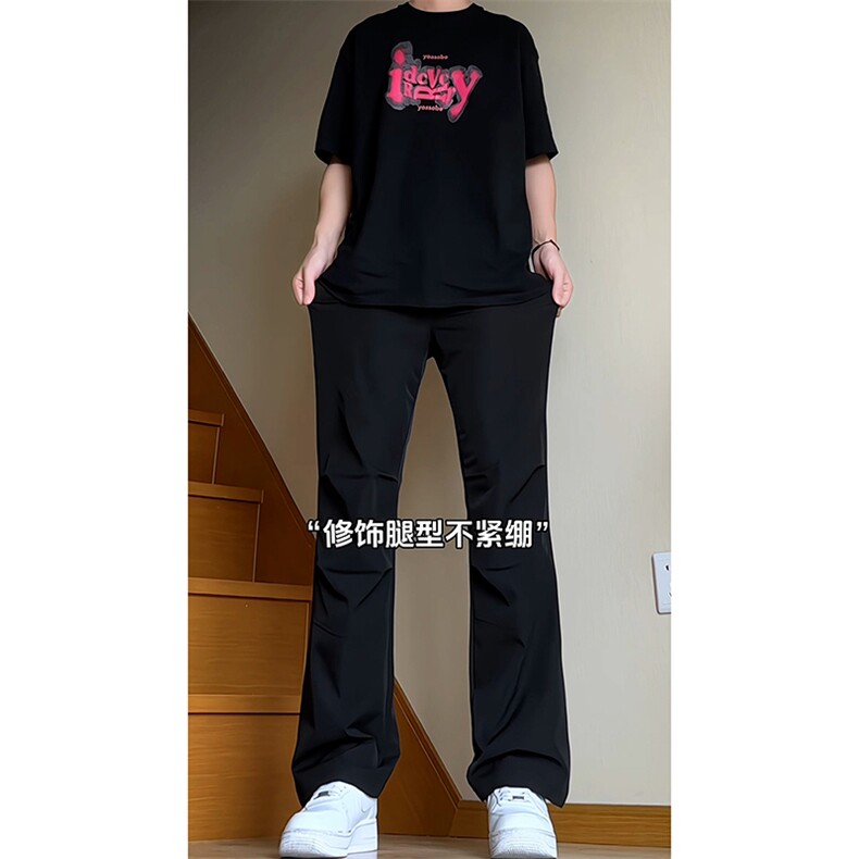 B221 美式ins高街暗黑高品质弹力冰丝休闲裤 LK24174-特P38 控68图片