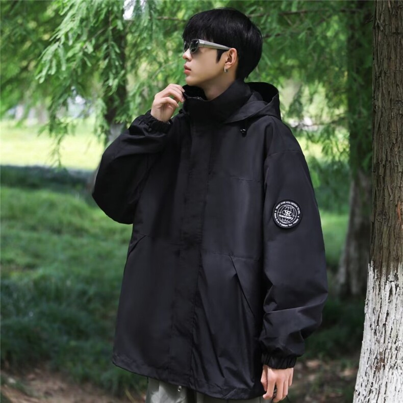 山系户外冲锋衣外套男春秋季休闲工装登山服拼接夹克H8827,男装夹克,星座1116A-1（原606A）