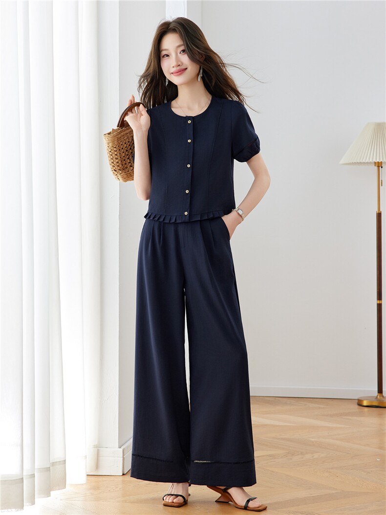 现货2026年夏季时尚休闲套装女夏季新款设计感两件套,女装套装/套裙,沐七七