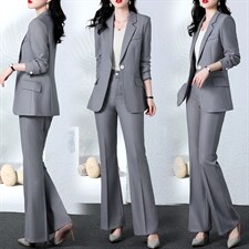 西装外套女2025春装新款高端职业气质女神范两件套工作服西服套装，女装套装/套裙，韩然一族