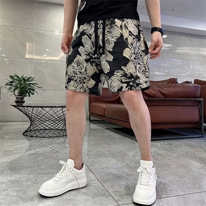 短裤男士夏季宽松潮流刺绣五分裤青年情侣潮牌印花休闲直筒裤