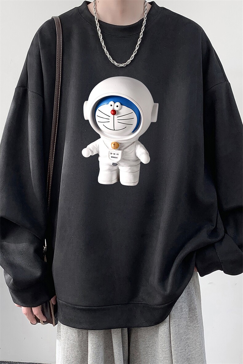 NASA叮当猫麂皮绒卫衣男大码重磅长袖t恤男JW81233-P35,男装卫衣,电商A040