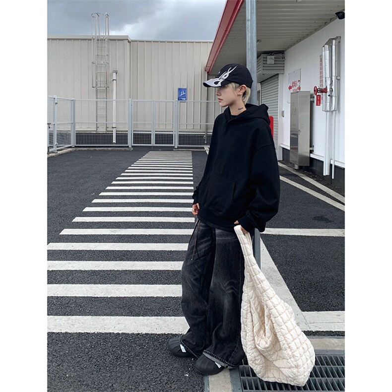 春秋季cleanfit男生短款卫衣美式重磅连帽大帽衫廓形外套潮WY004,男装卫衣,电商B312