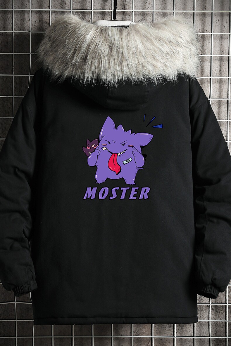 MM48087-P130冬季大毛领衣男士大码加厚袄男服网格挂拍,男装棉衣,电商A040A