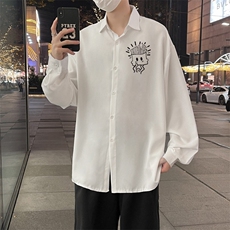 复古衬衫男宽松春秋休闲百搭外套潮男，男装衬衫，星座716-3