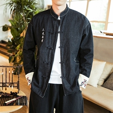 秋装风刺绣大码休闲牛仔夹克情侣复古外套潮男女JK17/P155，男装夹克，钱塘713