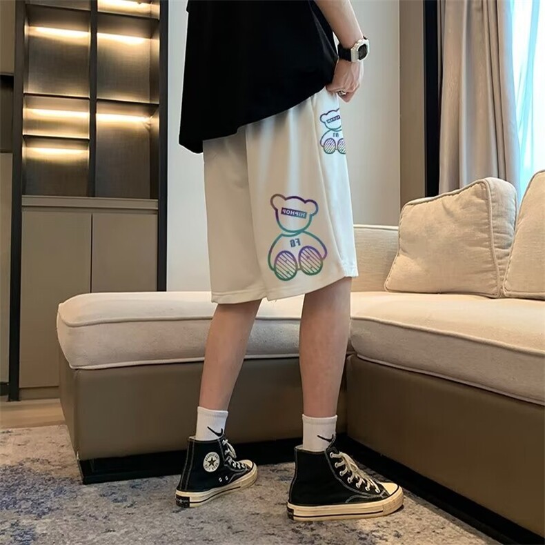 运动短裤男士户外休闲卫裤潮时尚印花五分裤夏季新款日系健身百搭,男装休闲裤,星座1013