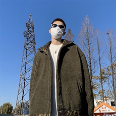 F92-P90美式复古两面穿羊羔毛棉服男款冬季潮牌欧美hiphop棉衣，男装棉衣，星座512-6