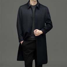 CSYM98870钱塘2020-2冬季厚款商务休闲长款中年男士大衣P285，男装毛呢大衣，钱塘207-2