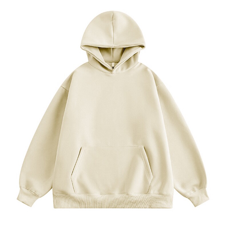 无帽绳版二开秋冬美式高街重磅曼巴棉纯色连帽卫衣外套X056，男装卫衣，电商A486-1