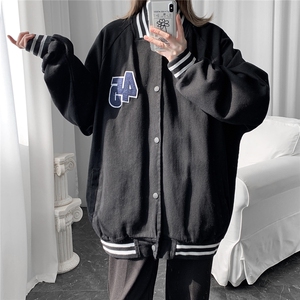 中性棒球领简约男女同款夹克上衣外套JK328/P90图片