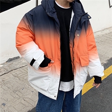 渐变色连帽棉衣男2019冬季新款韩版潮流宽松加厚棉服外套D53，男装棉衣，电商A335-1（原A458）