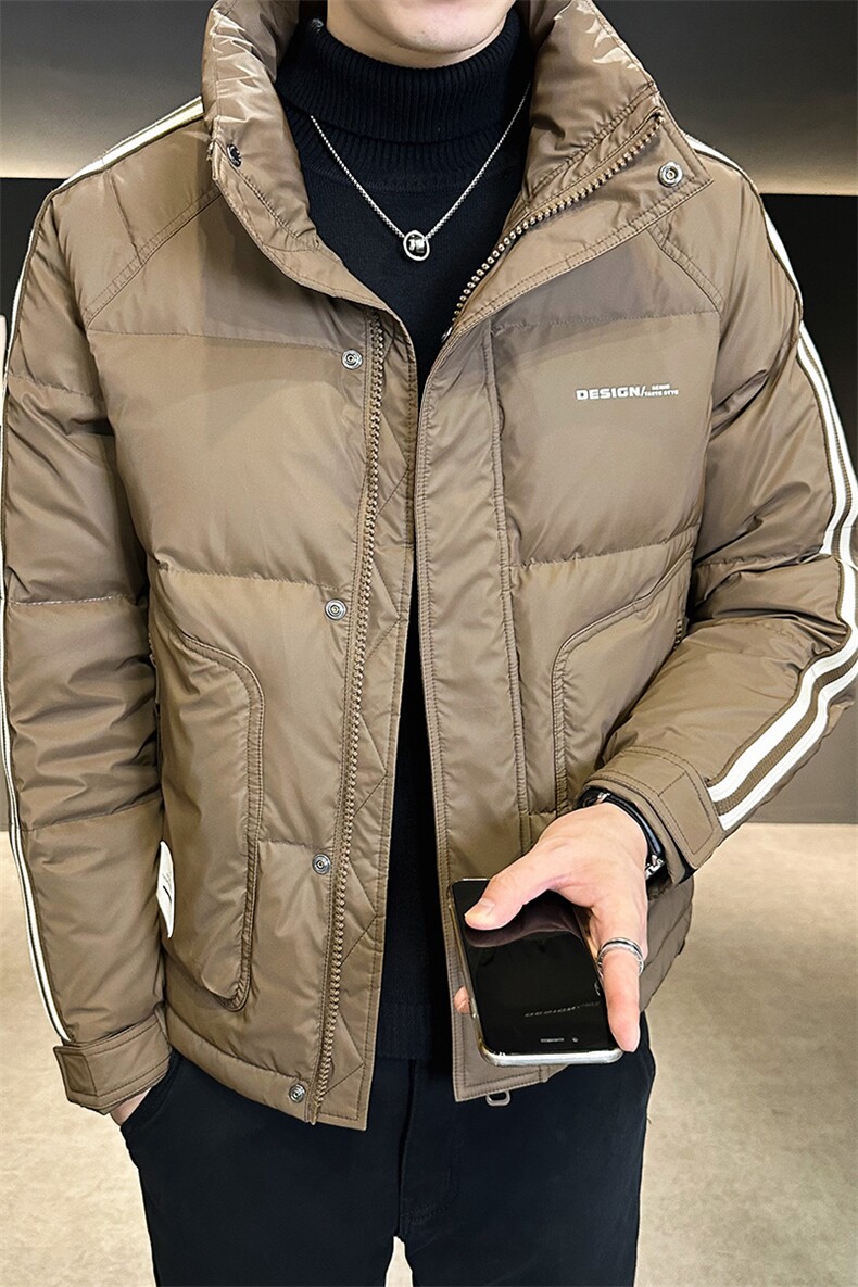 2025新款冬季男士羽绒服条纹加厚保暖外套A313-6306-P100特批,男装羽绒服,电商A313