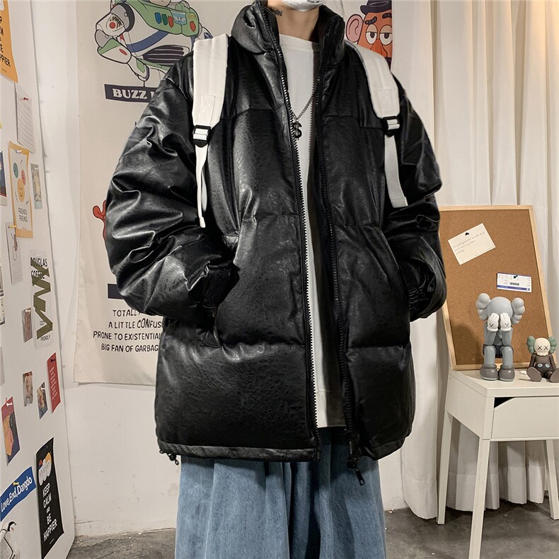 1港风PU皮服面包服男女情侣中性大码加厚皮衣7967特P78控108,男装棉衣,星座226-2