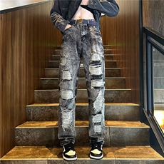 青春流行ins男直筒水洗牛仔裤NX56P55，男装牛仔裤，星座1116-2