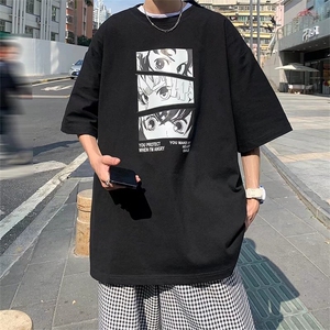男圆领T恤印花宽松短袖T176P28图片
