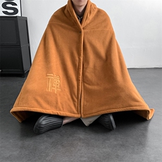 秋冬打坐毯摇粒绒加厚禅修披肩毛毯盖腿脚瑜伽双层保暖披风卫衣，男装棉衣，星座909