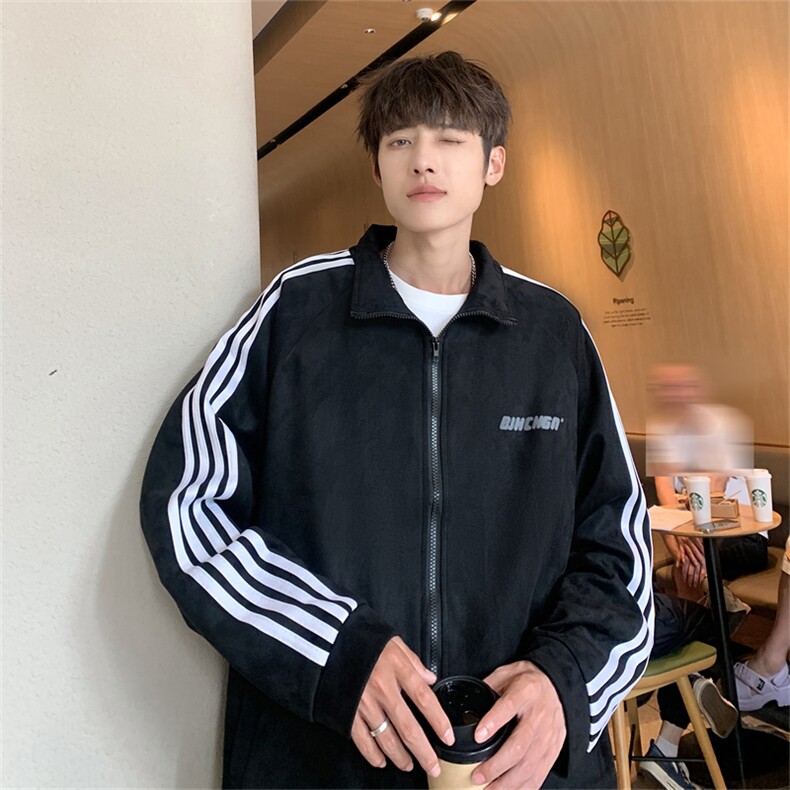 Wt183-P56秋季新款鹿皮绒三杠夹克,男装夹克,星座1501-1