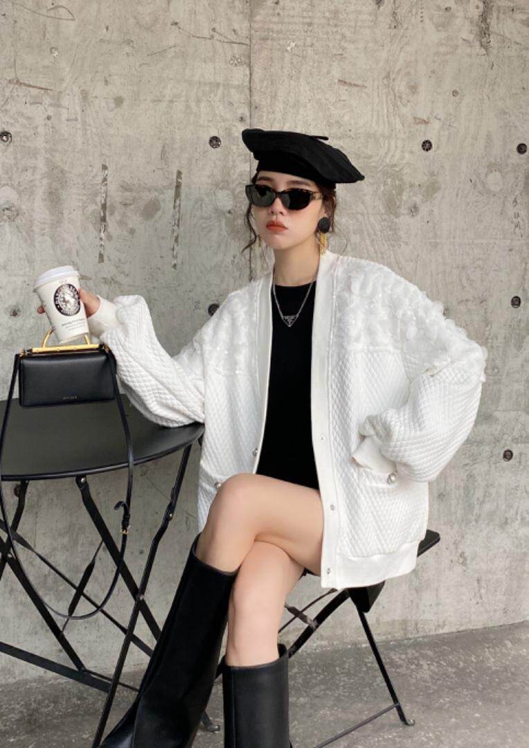 菱形格卫衣外套，女装卫衣/绒衫，OU XI NI 欧希倪