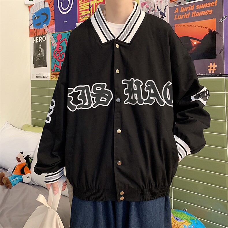 秋冬新品宽松运动风拼色棒球服班服拼色夹克外套男装 W1569-P50图片